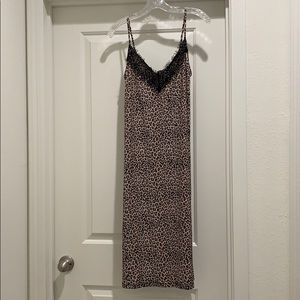 Bershka knit leopard midi dress size S